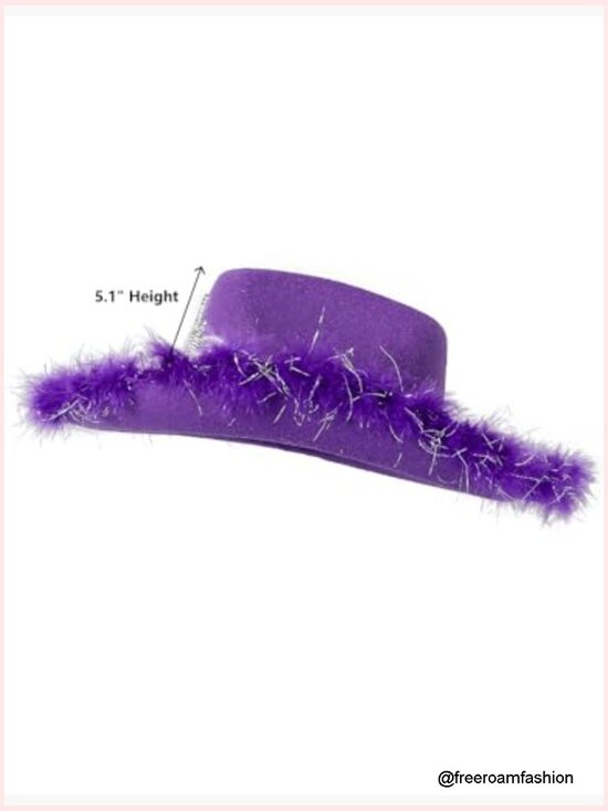 Cowgirl Hat with Tiara and Feather, Western Outback Hat with Bandana, One Size main image 4